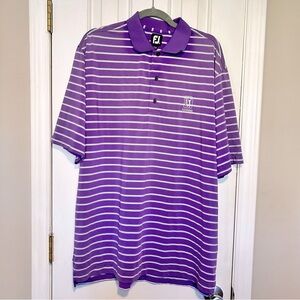 FootJoy Men’s Purple & White Striped Regent Golf Polo | Scottsdale TPC | Size XL